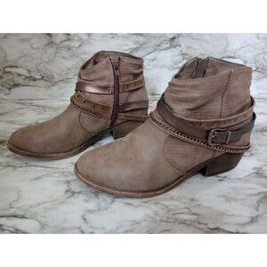 Jellypop Matt Ankle Boots with Bracelet Details Zip Closure Size 8M